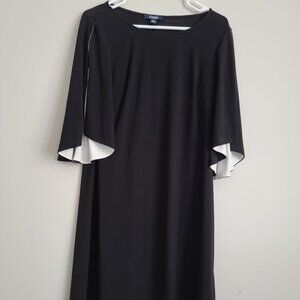 Black Split Sleeve Shift Dress